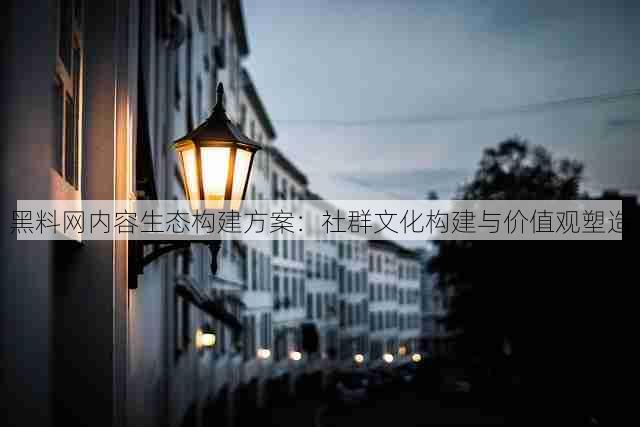 黑料网内容生态构建方案:社群文化构建与价值观塑造