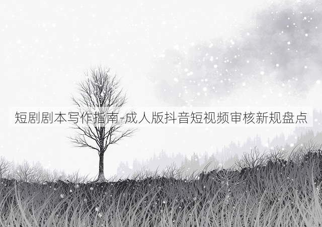 短剧剧本写作指南-成人版抖音短视频审核新规盘点