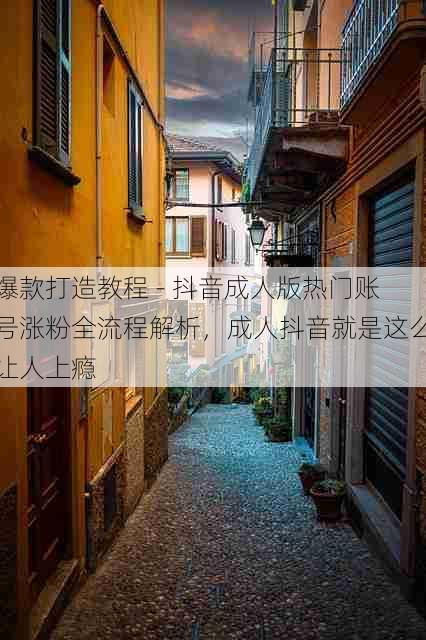 爆款打造教程 - 抖音成人版热门账号涨粉全流程解析，成人抖音就是这么让人上瘾