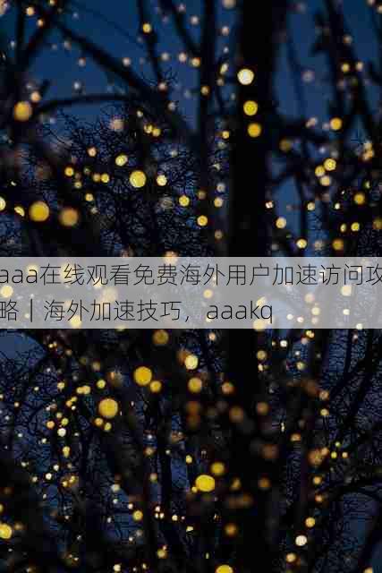 aaa在线观看免费海外用户加速访问攻略｜海外加速技巧，aaakq